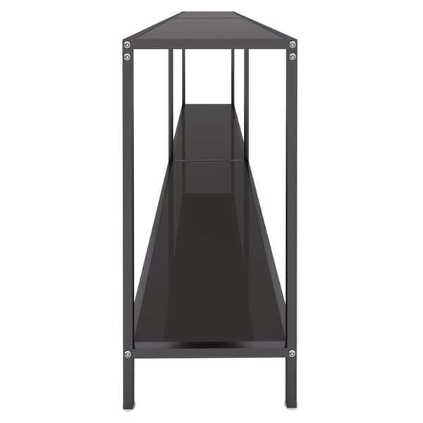 vidaXL Konsolbord svart 220x35x75,5 cm härdat glas