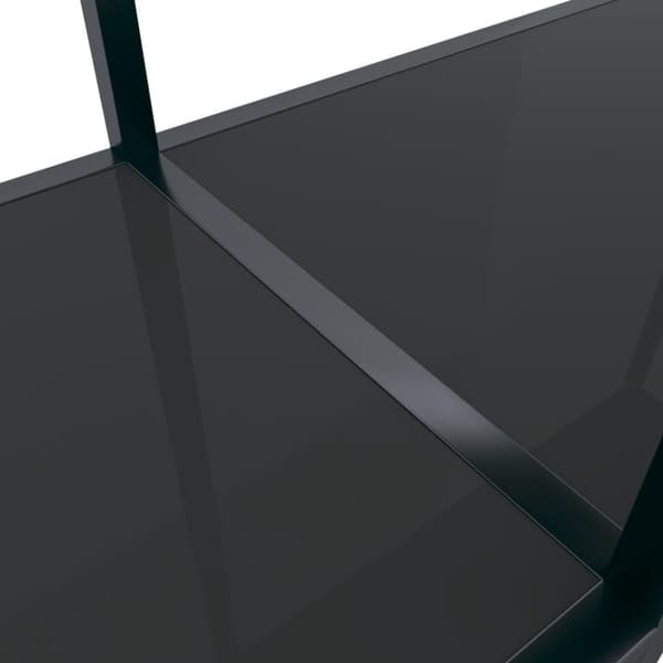 vidaXL Konsolbord svart 220x35x75,5 cm härdat glas