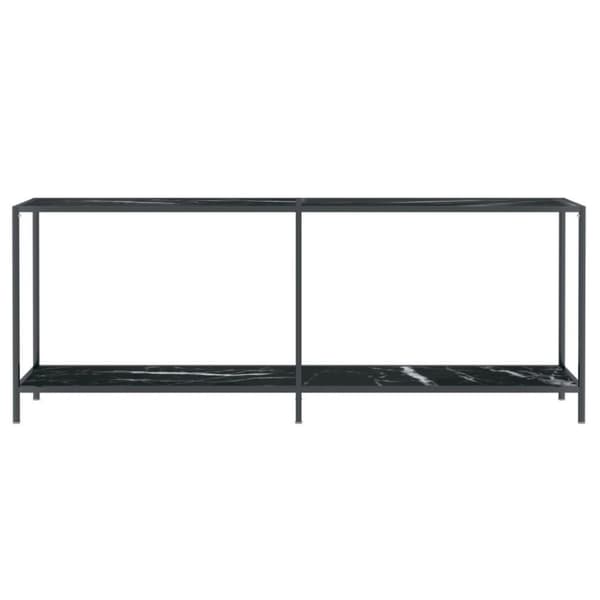 vidaXL Konsollbord svart 200x35x75,5 cm herdet glass