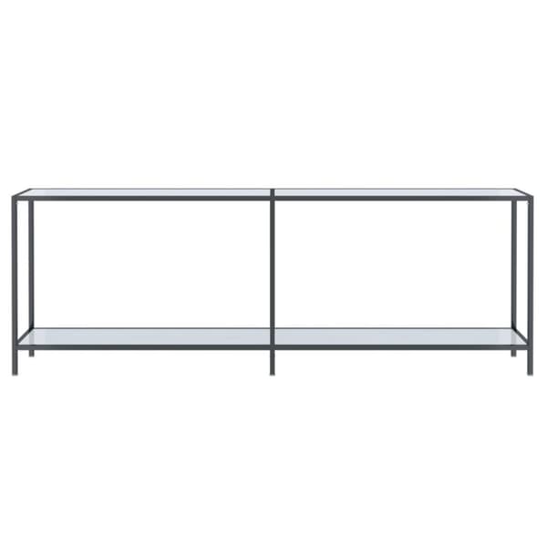 vidaXL Konsollbord hvit 220x35x75,5 cm herdet glass