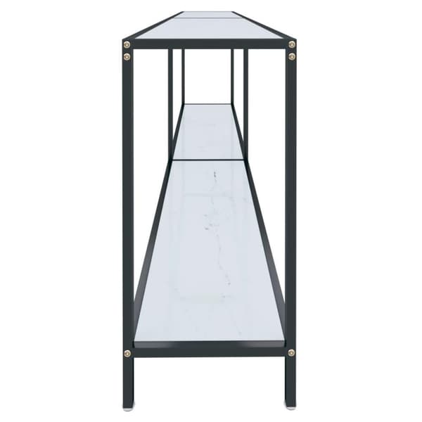 vidaXL Konsollbord hvit 220x35x75,5 cm herdet glass
