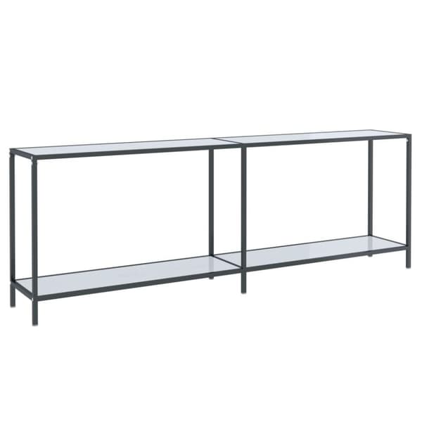 vidaXL Konsollbord hvit 220x35x75,5 cm herdet glass