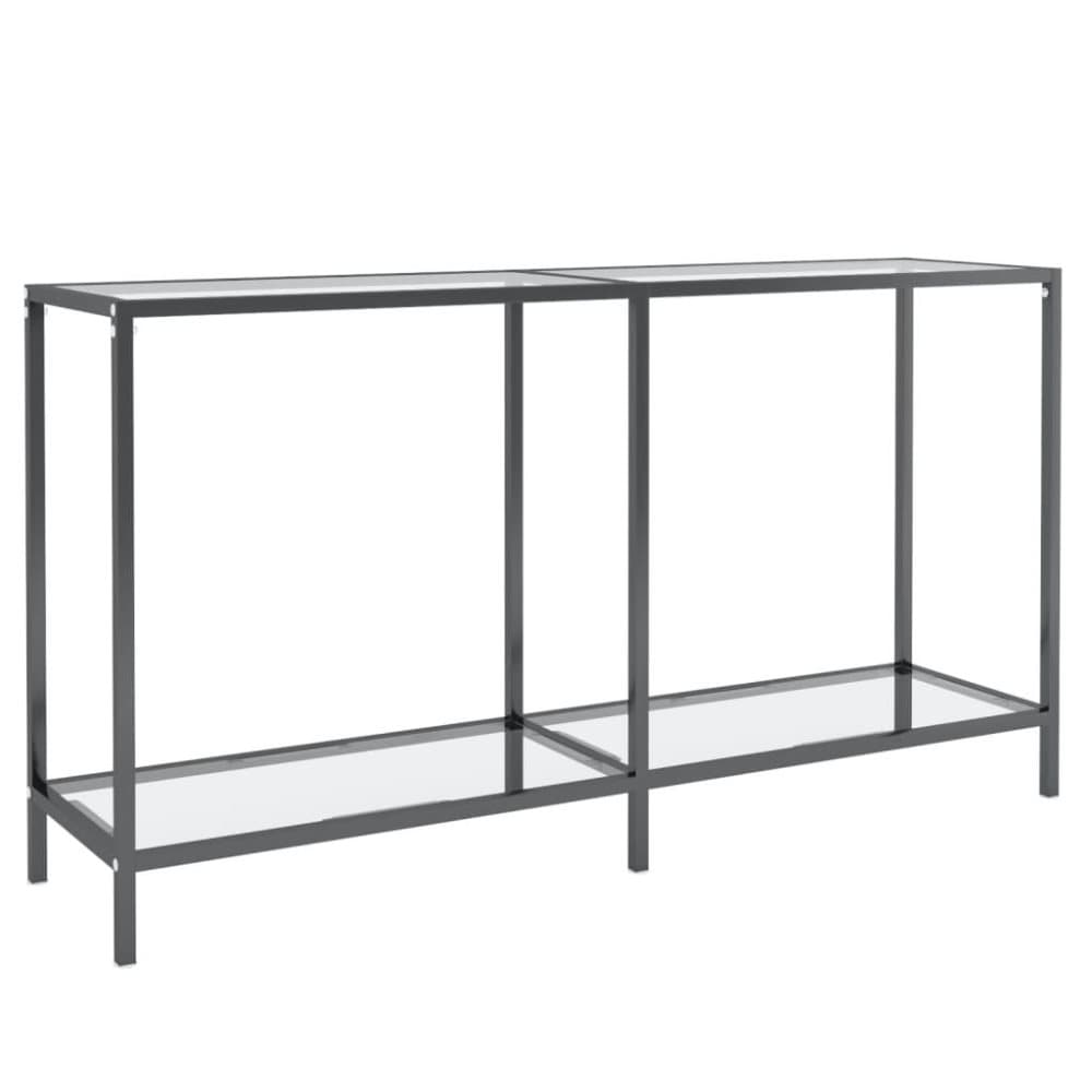 vidaXL Konsolbord transparent 140x35x75,5 cm härdat glas