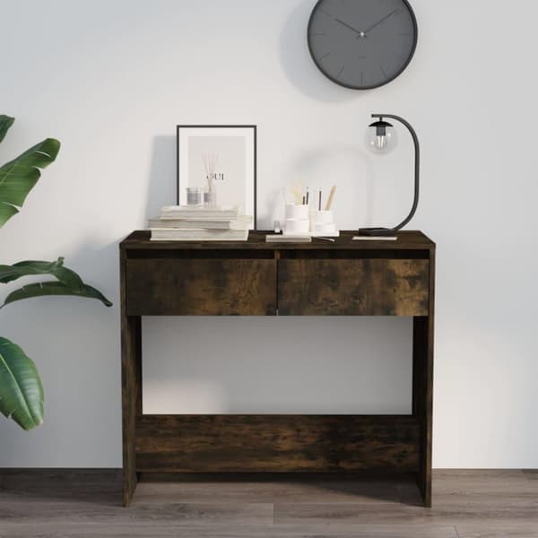 vidaXL Konsollbord røkt eik 89x41x76,5 cm stål