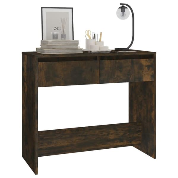 vidaXL Konsollbord røkt eik 89x41x76,5 cm stål