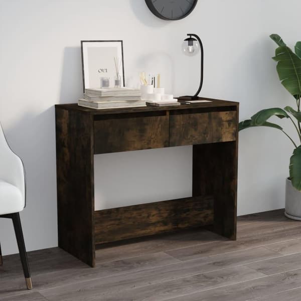 vidaXL Konsollbord røkt eik 89x41x76,5 cm stål