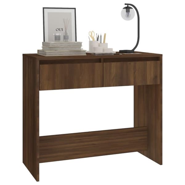 vidaXL Konsollbord brun eik 89x41x76,5 cm stål