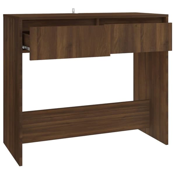 vidaXL Konsollbord brun eik 89x41x76,5 cm stål