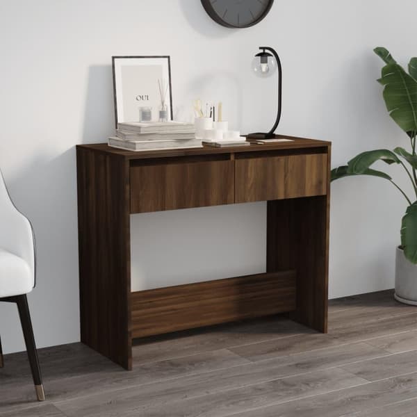 vidaXL Konsollbord brun eik 89x41x76,5 cm stål