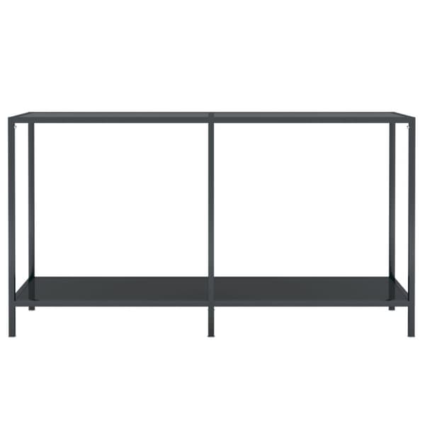 vidaXL konsolbord 140x35x75,5 cm hærdet glas sort