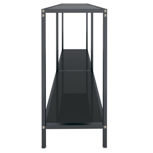 vidaXL konsolbord 140x35x75,5 cm hærdet glas sort