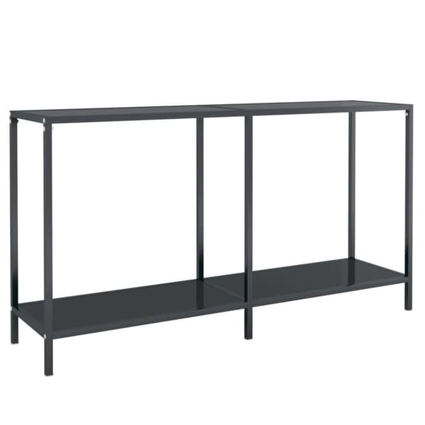 vidaXL konsolbord 140x35x75,5 cm hærdet glas sort