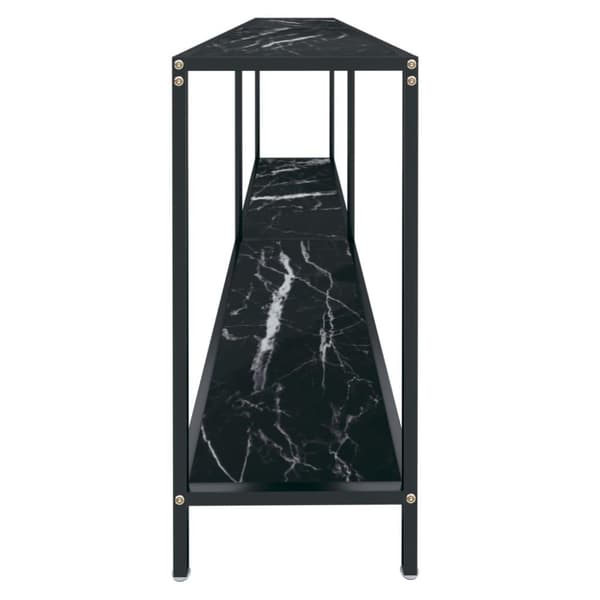 vidaXL konsolbord 200x35x75,5 cm hærdet glas sort