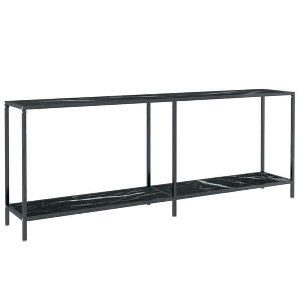 vidaXL konsolbord 200x35x75,5 cm hærdet glas sort
