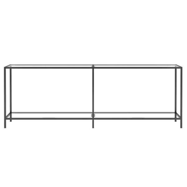 vidaXL Konsolipöytä läpinäkyvä 220x35x75,5 cm karkaistu lasi