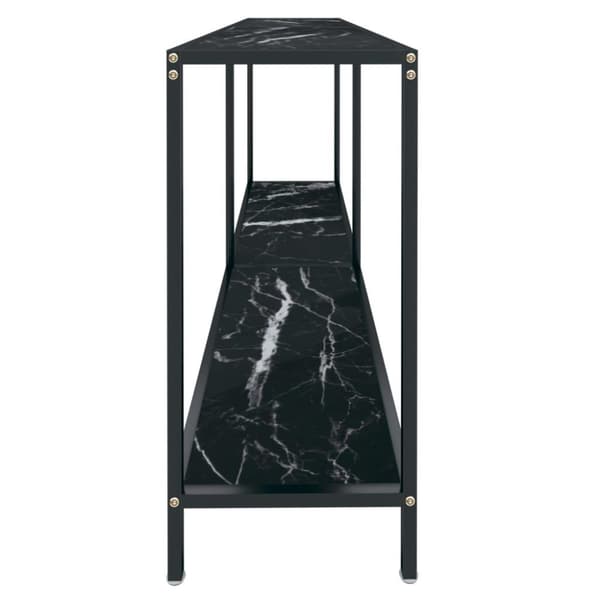 vidaXL konsolbord 160x35x75,5 cm hærdet glas sort