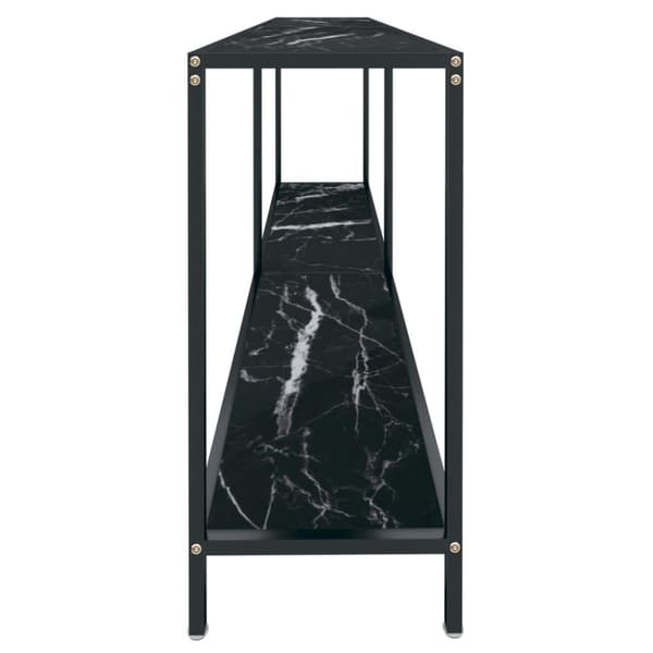 vidaXL konsolbord 180x35x75,5 cm hærdet glas sort
