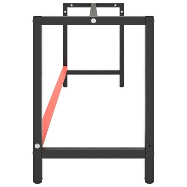 vidaXL Ramme til arbeidsbenk matt svart og rød 220x57x79 cm metall