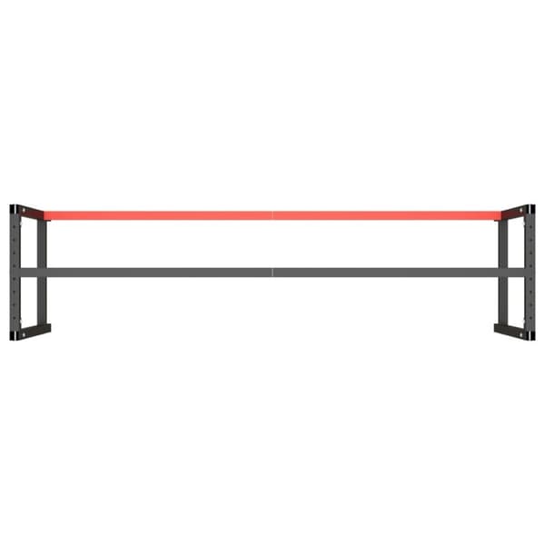 vidaXL Ramme til arbeidsbenk matt svart og rød 220x57x79 cm metall