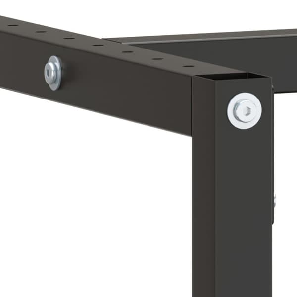 vidaXL Ramme til arbeidsbenk matt svart og rød 220x57x79 cm metall