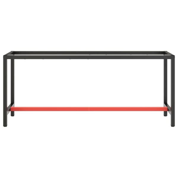 vidaXL Ramme til arbeidsbenk matt svart og rød 190x50x79 cm metall