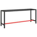 Miniatyrbilde 1 av 9: vidaXL Ramme til arbeidsbenk matt svart og rød 190x50x79 cm metall