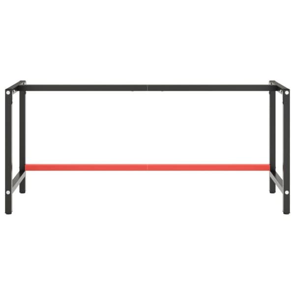 vidaXL Ramme til arbeidsbenk matt svart og rød 180x57x79 cm metall