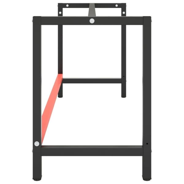 vidaXL Ramme til arbeidsbenk matt svart og rød 180x57x79 cm metall