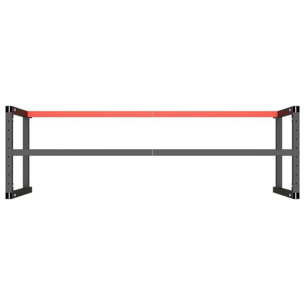 vidaXL Ramme til arbeidsbenk matt svart og rød 180x57x79 cm metall