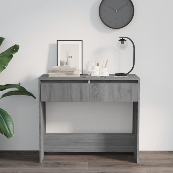 vidaXL Konsollbord grå sonoma eik 89x41x76,5 cm stål