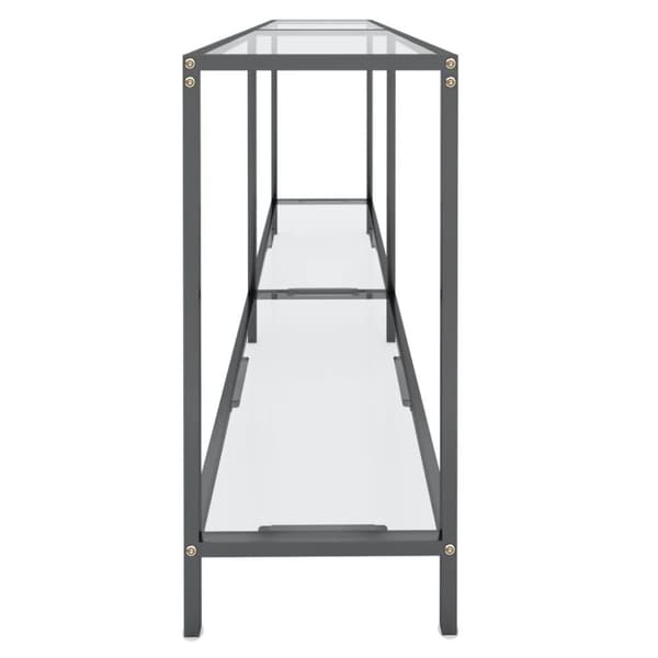 vidaXL Konsolbord transparent 160x35x75 cm härdat glas