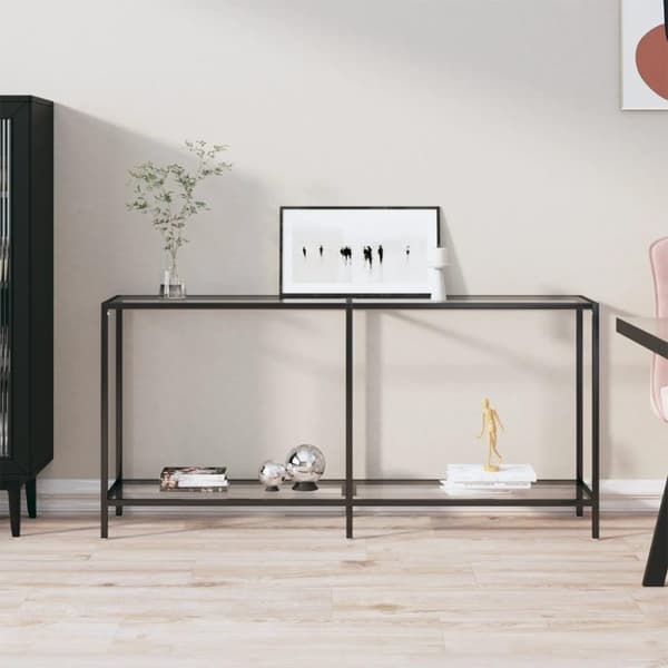 vidaXL Konsolbord transparent 160x35x75 cm härdat glas