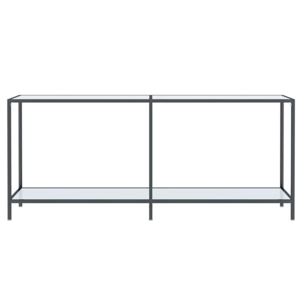 vidaXL Konsollbord hvit 180x35x75,5 cm herdet glass
