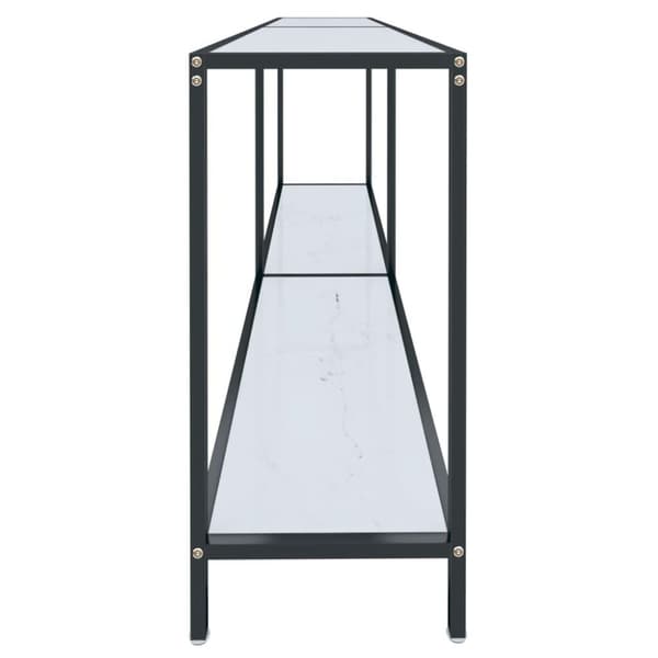 vidaXL Konsollbord hvit 180x35x75,5 cm herdet glass