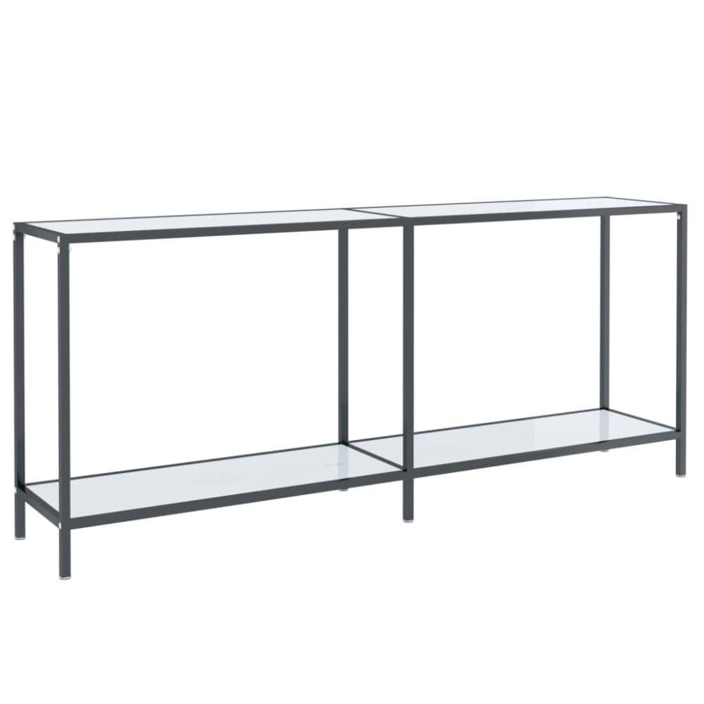 vidaXL Konsolbord vit 180x35x75,5 cm härdat glas