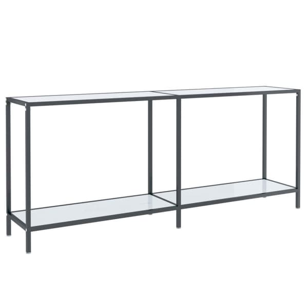 vidaXL Konsollbord hvit 180x35x75,5 cm herdet glass