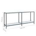 Miniatyrbillede 8 af 10: vidaXL konsolbord 180x35x75,5 cm hærdet glas hvid