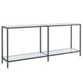 Miniatyrbillede 2 af 10: vidaXL konsolbord 180x35x75,5 cm hærdet glas hvid
