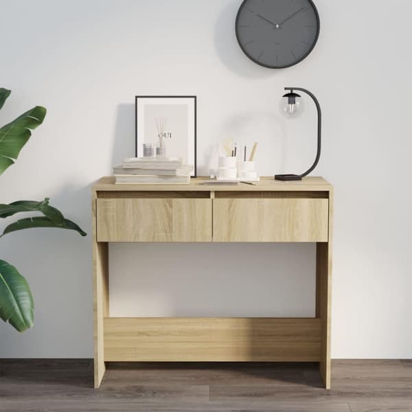 vidaXL Konsollbord sonoma eik 89x41x76,5 cm stål