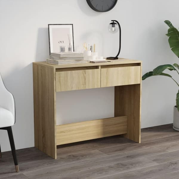 vidaXL Konsollbord sonoma eik 89x41x76,5 cm stål