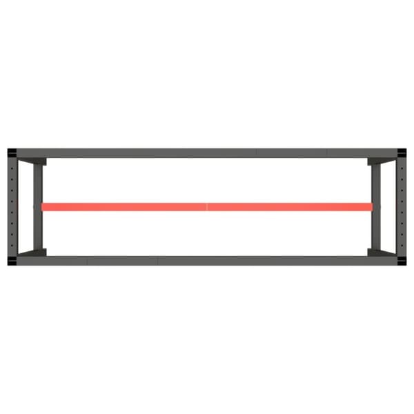 vidaXL Ramme til arbeidsbenk matt svart og rød 170x50x79 cm metall