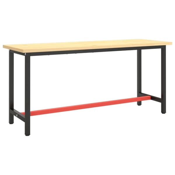 vidaXL Ramme til arbeidsbenk matt svart og rød 170x50x79 cm metall