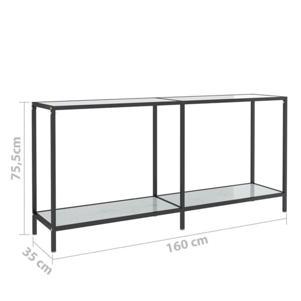 vidaXL Konsolbord vit 160x35x75 cm härdat glas