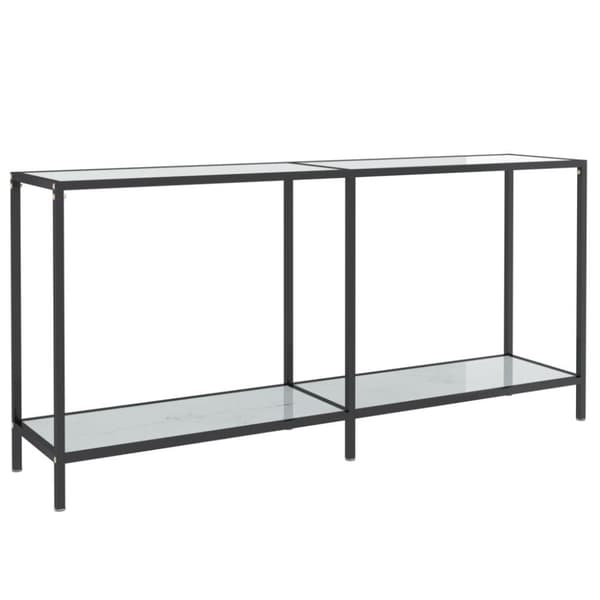 vidaXL Konsolbord vit 160x35x75 cm härdat glas