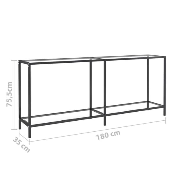 vidaXL konsolbord 180x35x75,5 cm hærdet glas transparent