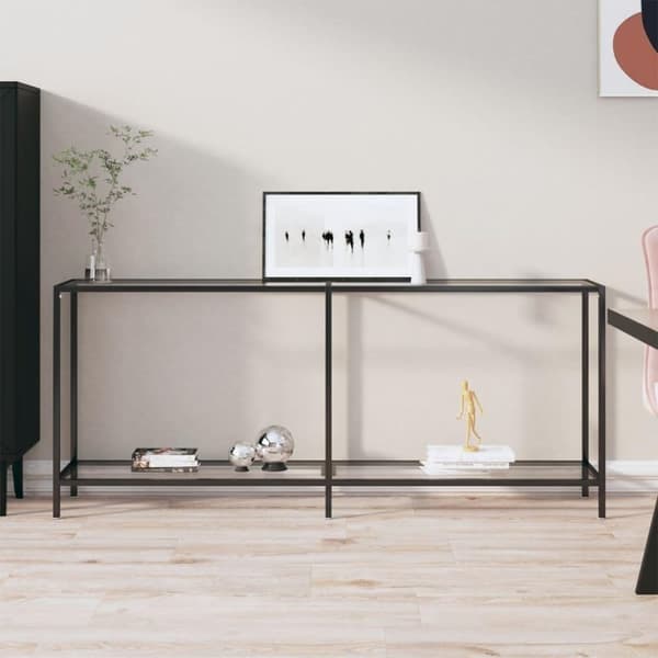 vidaXL konsolbord 180x35x75,5 cm hærdet glas transparent