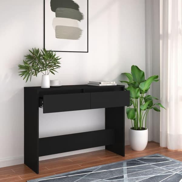 vidaXL konsolbord 100x35x76,5 cm spånplade sort