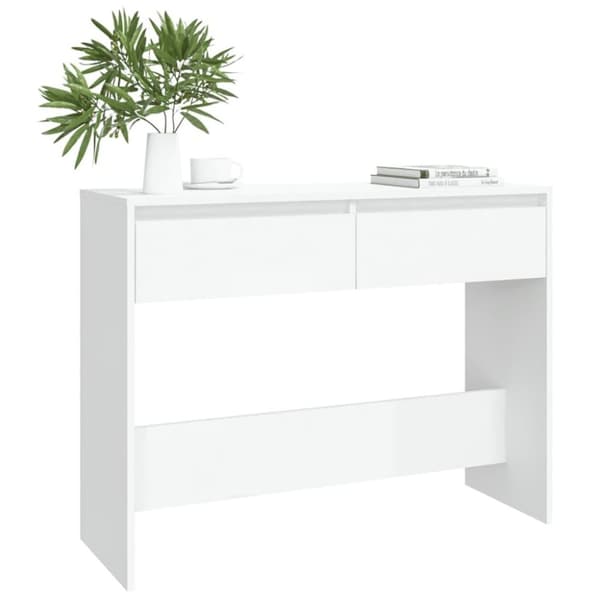 vidaXL Konsolipöytä valkoinen 100x35x76,5 cm lastulevy