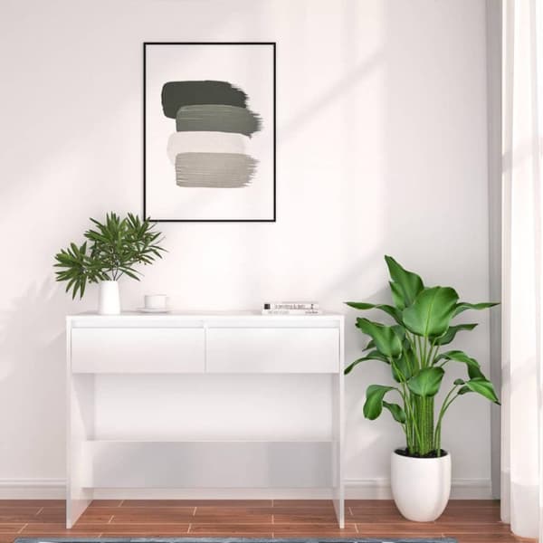 vidaXL Konsolipöytä valkoinen 100x35x76,5 cm lastulevy
