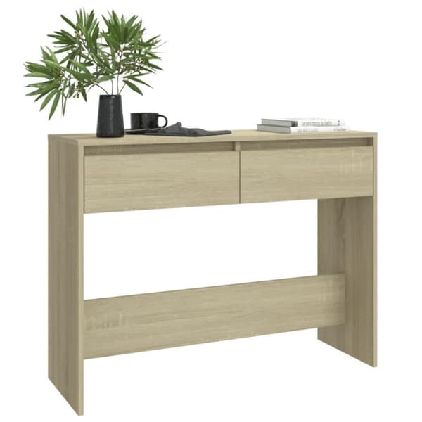 vidaXL Konsolipöytä Sonoma-tammi 100x35x76,5 cm lastulevy
